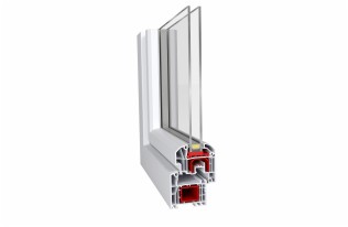 okno PCV seria Ideal 4000 Softline, przekrój okna PCV