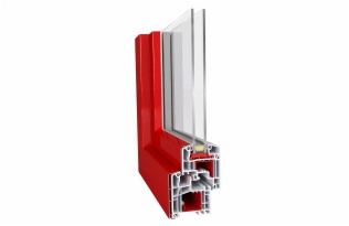 okno PCV seria ideal 5000 aluskin, przekrój okna PCV